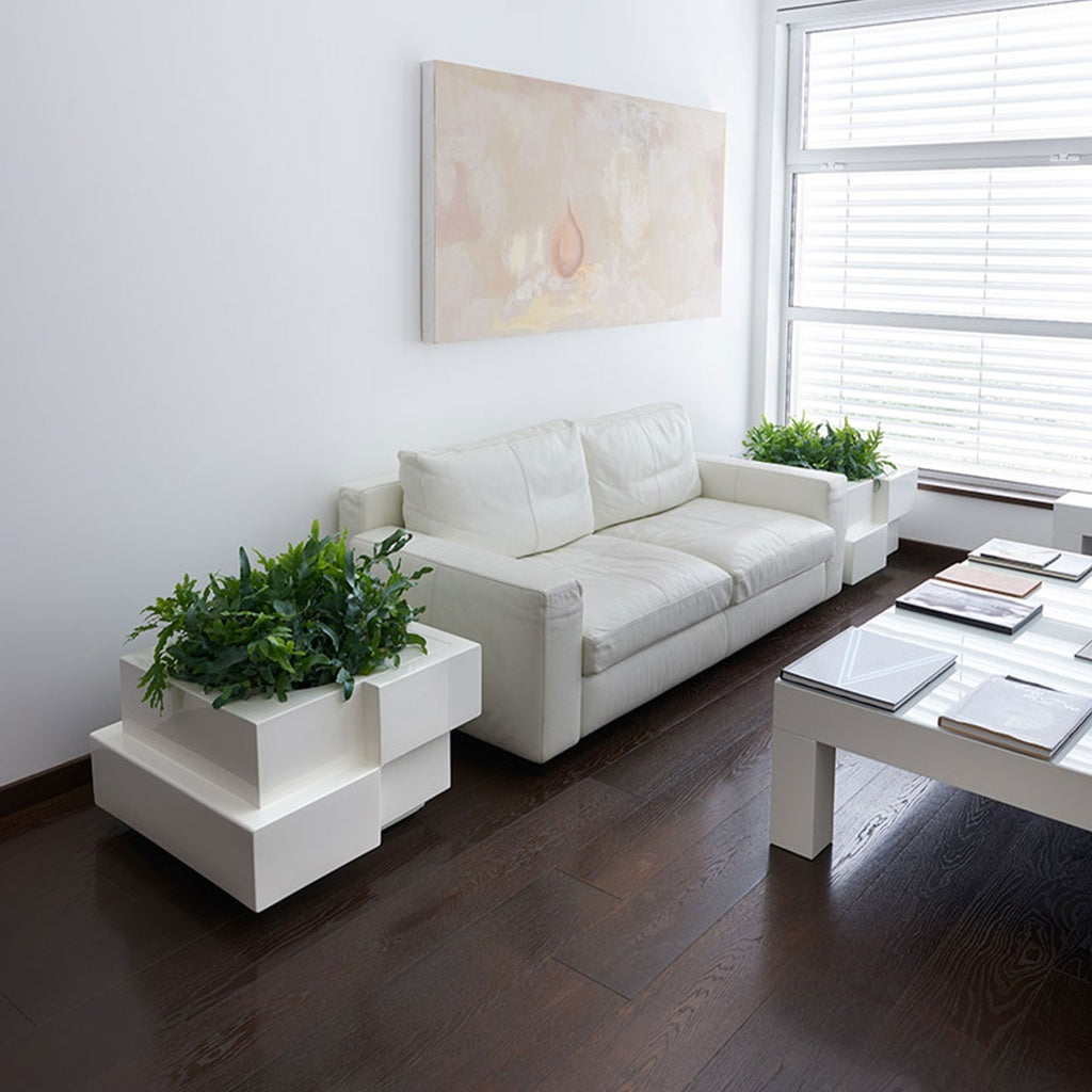Blumentopf Cubic Yo 72x72cm in milky white