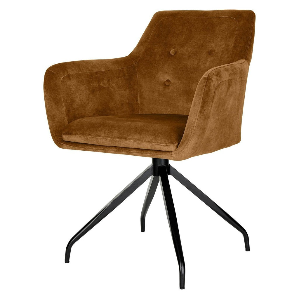 JUPITER Stuhl 2er Set mit Armlehne in Microfaser Velour - Stuhl Stoff