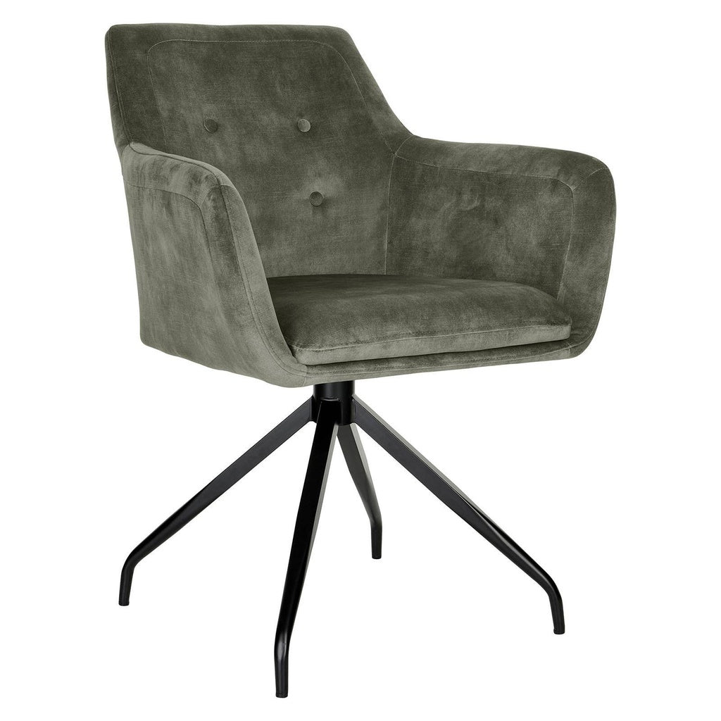 JUPITER Stuhl 2er Set mit Armlehne in Microfaser Velour - Stuhl Stoff