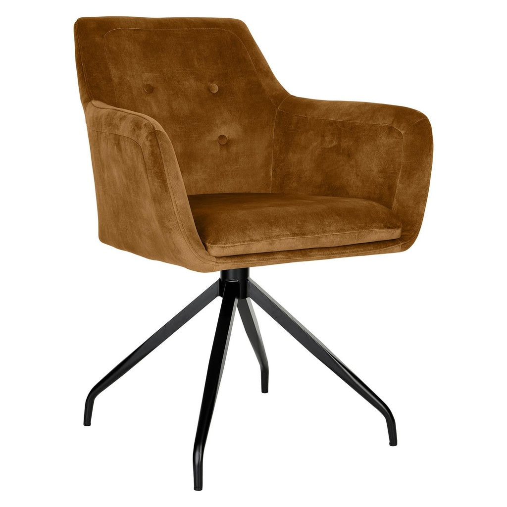 JUPITER Stuhl 2er Set mit Armlehne in Microfaser Velour - Stuhl Stoff