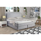 Boxspringbett Scanlook 180x200 in Stoff Gomez taupe - Bett