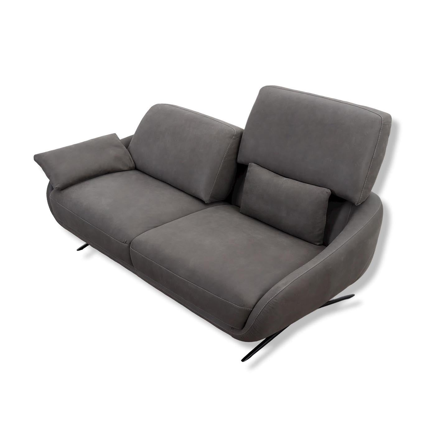 Regal_E Sofa in Leder Nouveau slate grey - Sofa Leder