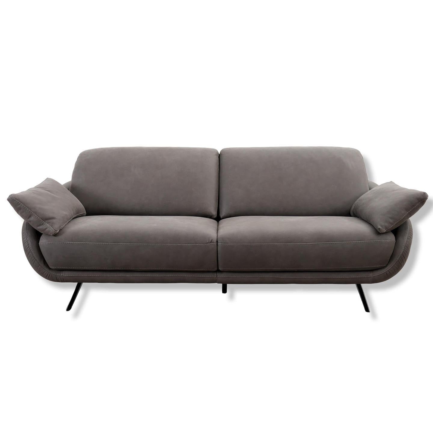 Regal_E Sofa in Leder Nouveau slate grey - Sofa Leder