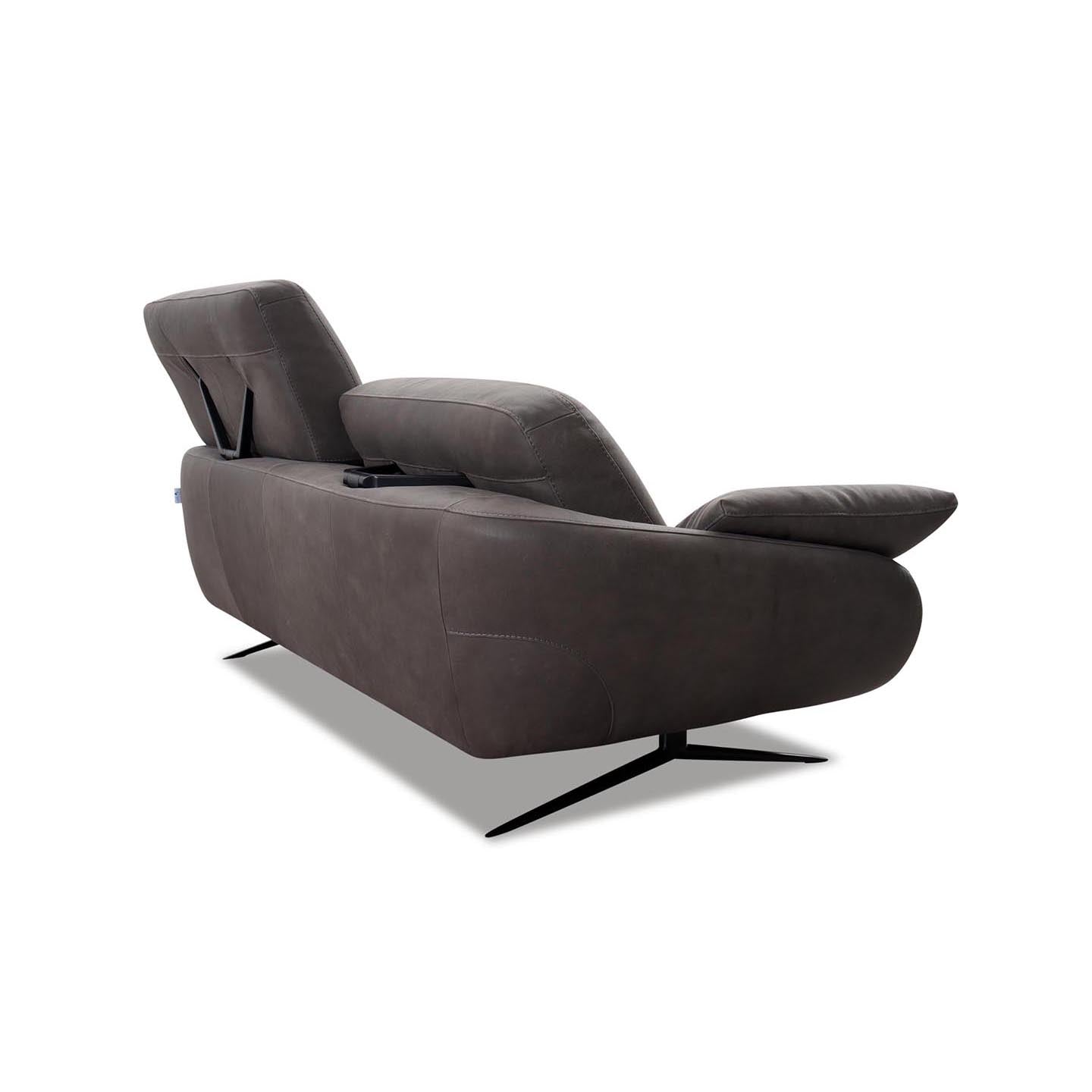 Regal_E Sofa in Leder Nouveau slate grey - Sofa Leder