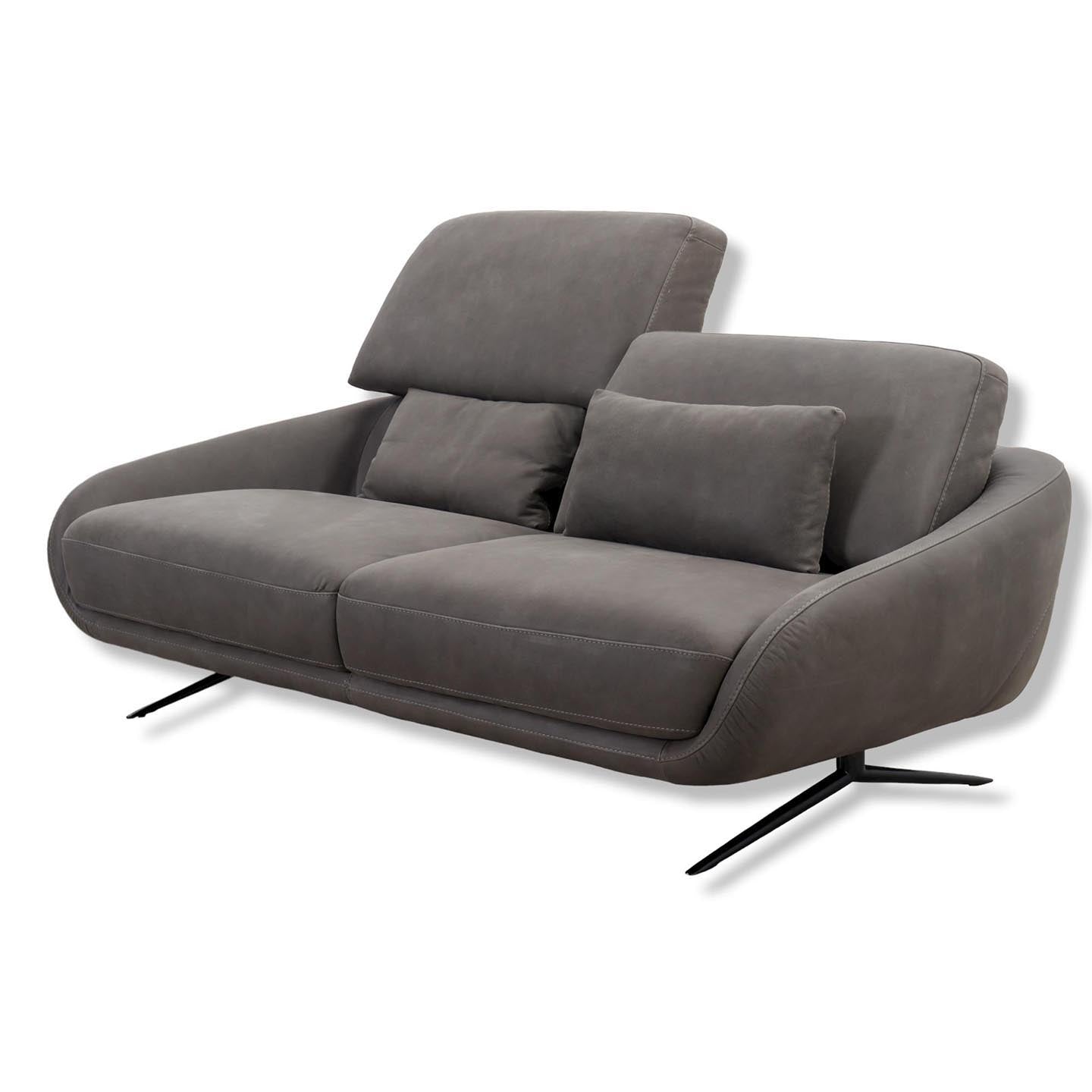 Regal_E Sofa in Leder Nouveau slate grey - Sofa Leder