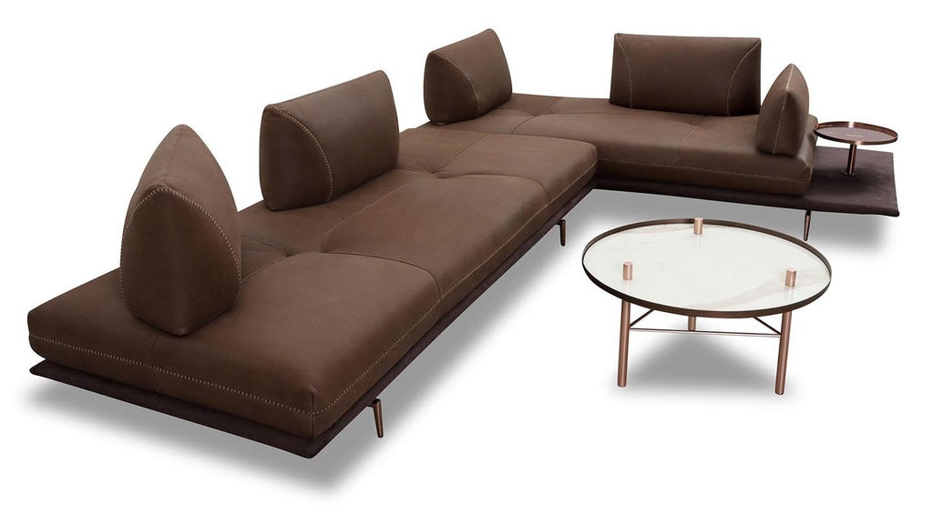 Gianduiotto JR Sofa in Kombination Leder Mammut und Stoff Ginevra - Sitzdesign