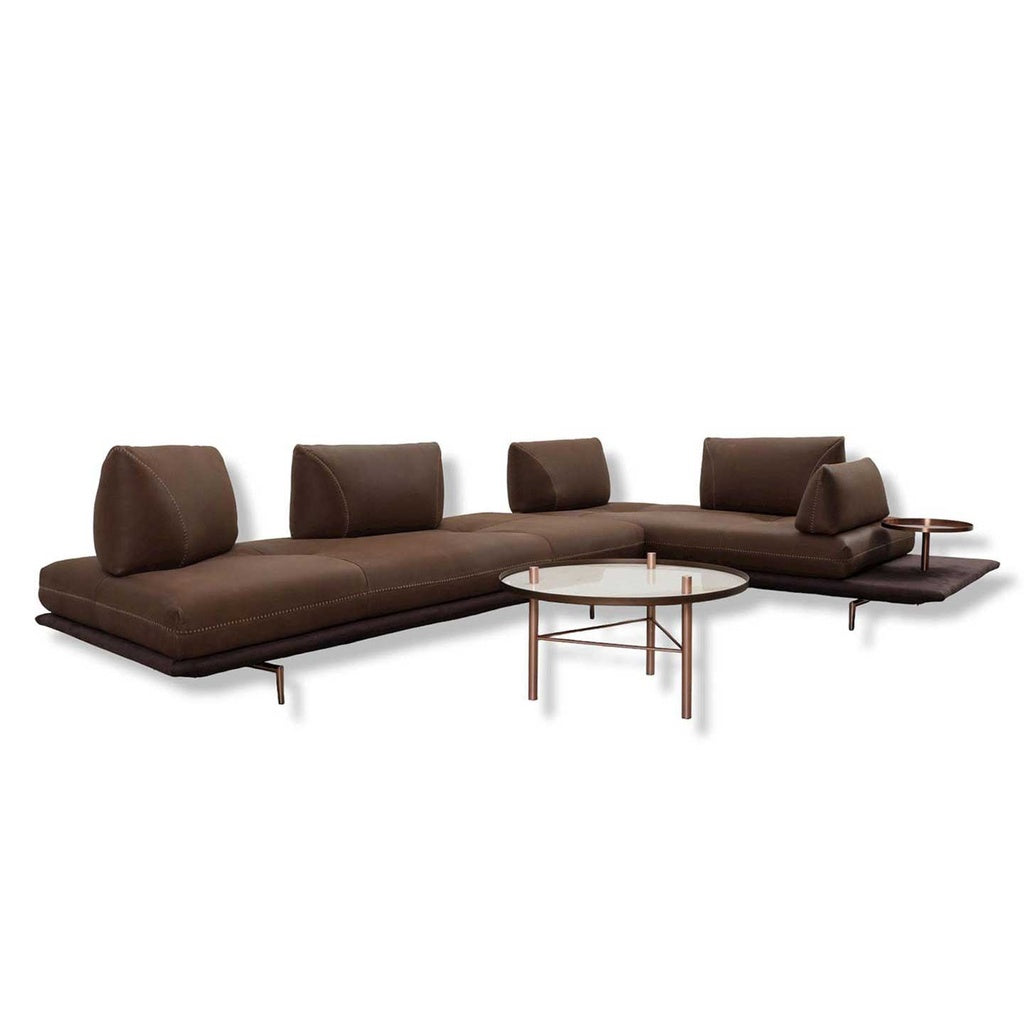 Gianduiotto JR Sofa in Kombination Leder Mammut und Stoff Ginevra - Sitzdesign