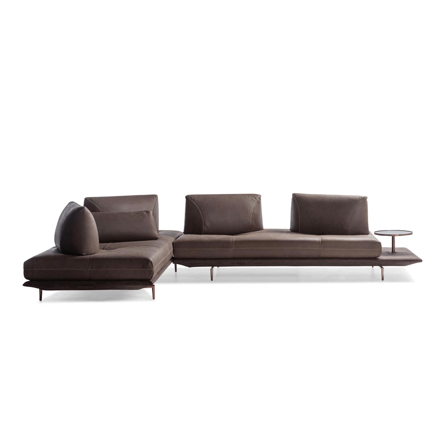 Calia Italia Gianduiotto JR Sofa in Kombination Leder Mammut und Stoff Ginevra - Ecksofa Leder