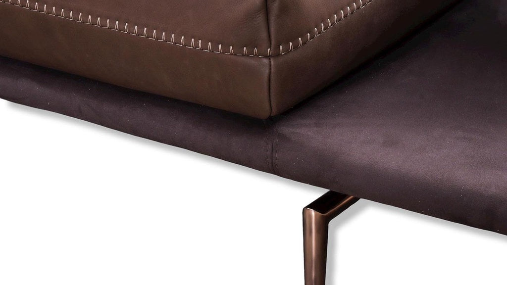 Gianduiotto JR Sofa in Kombination Leder Mammut und Stoff Ginevra - Sitzdesign