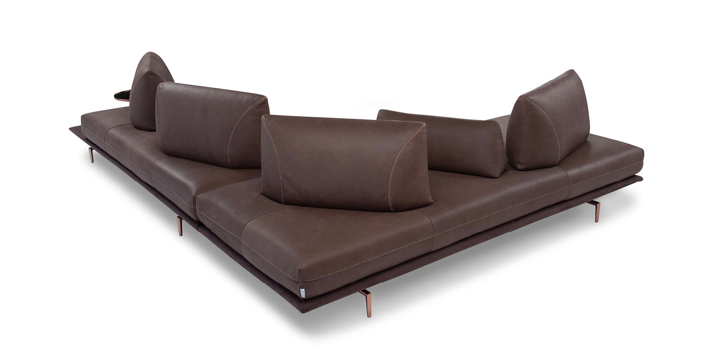 Calia Italia Gianduiotto JR Sofa in Kombination Leder Mammut und Stoff Ginevra - Ecksofa Leder