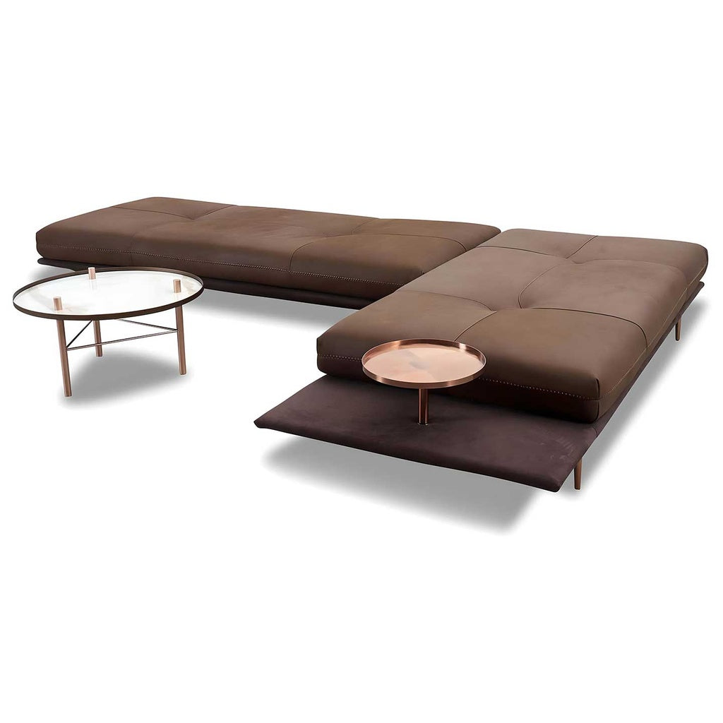 Gianduiotto JR Sofa in Kombination Leder Mammut und Stoff Ginevra - Sitzdesign