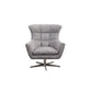 Drehessel JACOB in Stoff Nisa rosa und Leder smooth taupe - Sessel Leder