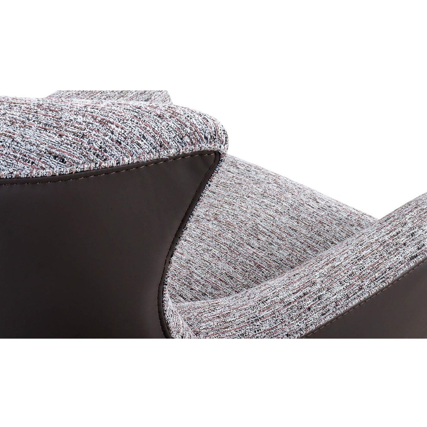 Drehessel JACOB in Stoff Nisa rosa und Leder smooth taupe - Sessel Leder