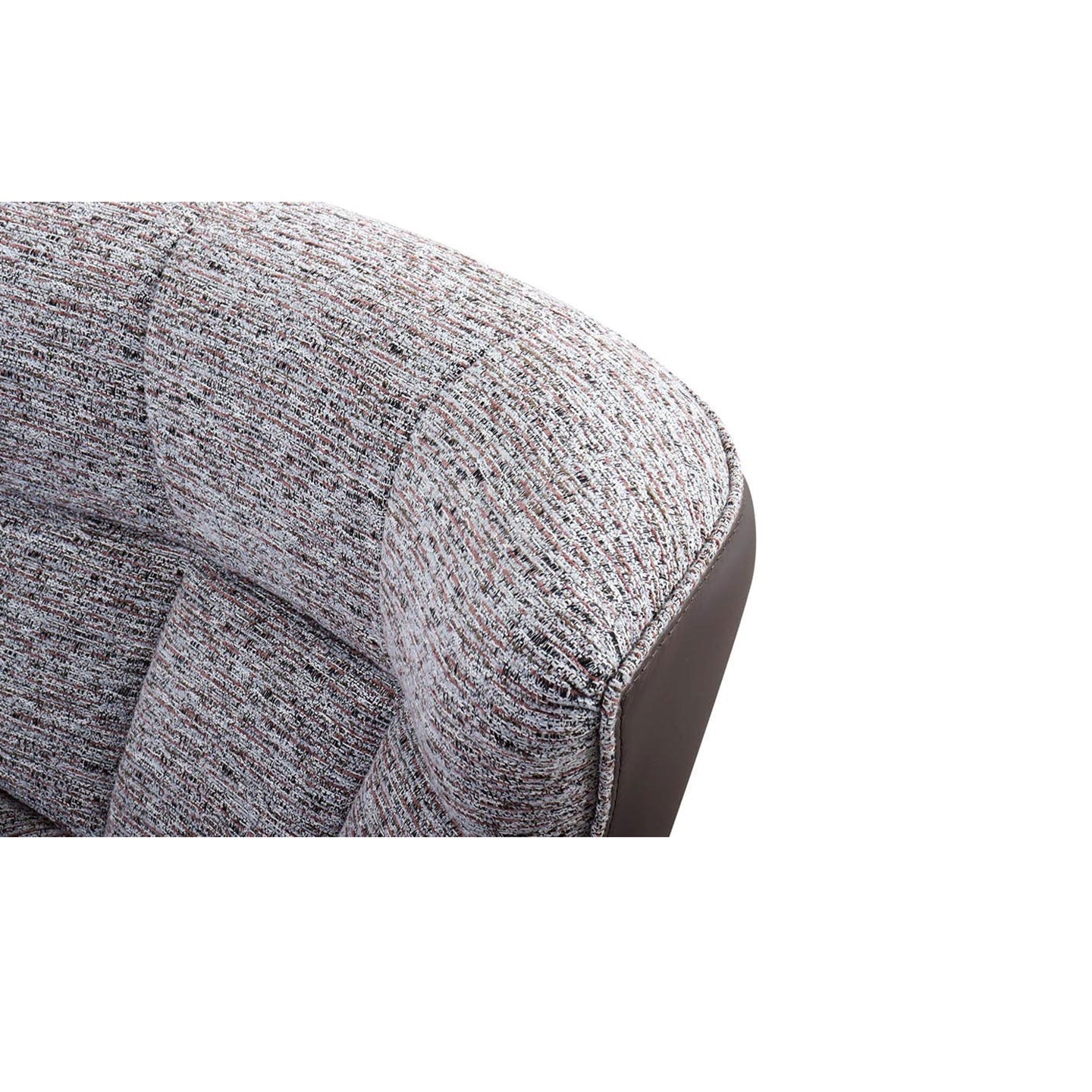 Drehessel JACOB in Stoff Nisa rosa und Leder smooth taupe - Sessel Leder