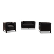 Sofagarnitur BLOK in Leder Bycast schwarz - Sofa Leder