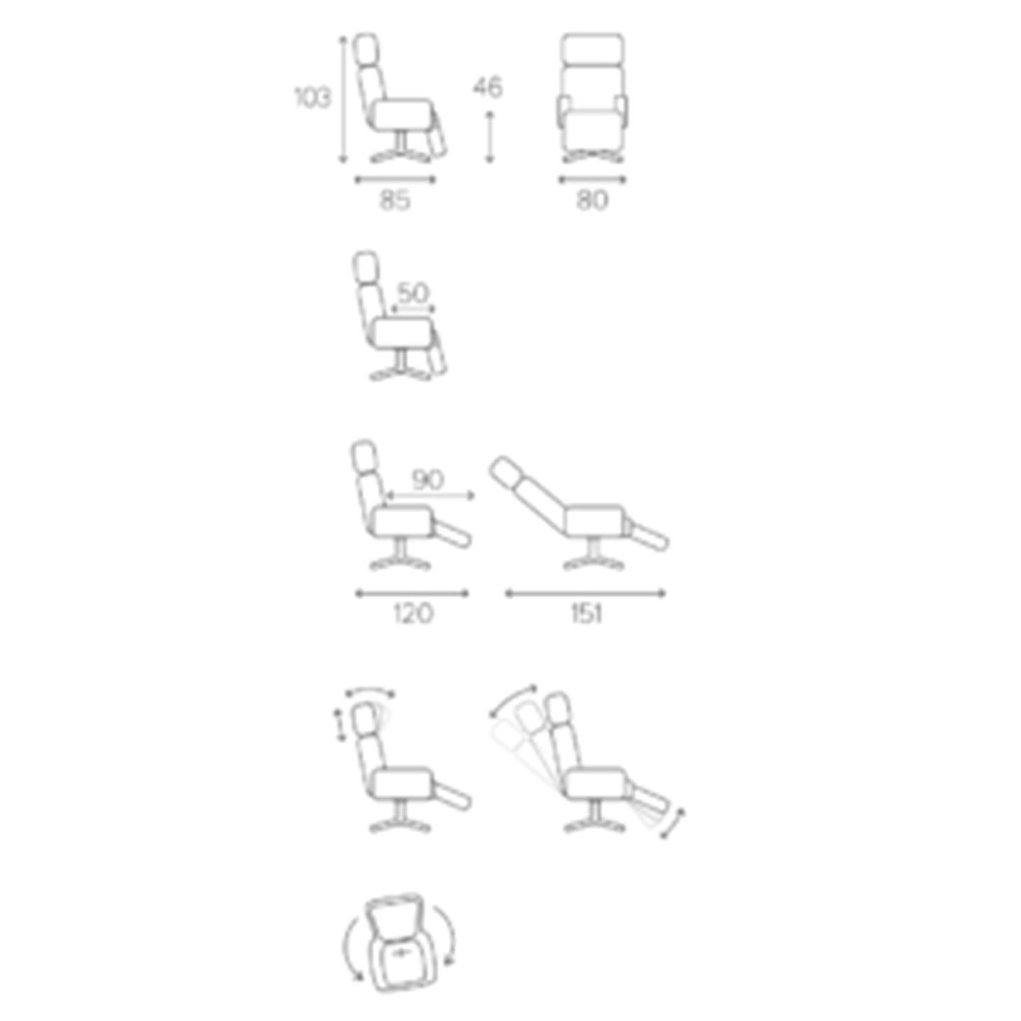 Conform Relaxsessel Air mit Fußstütze in Leder Fantasy - Relaxsessel Leder