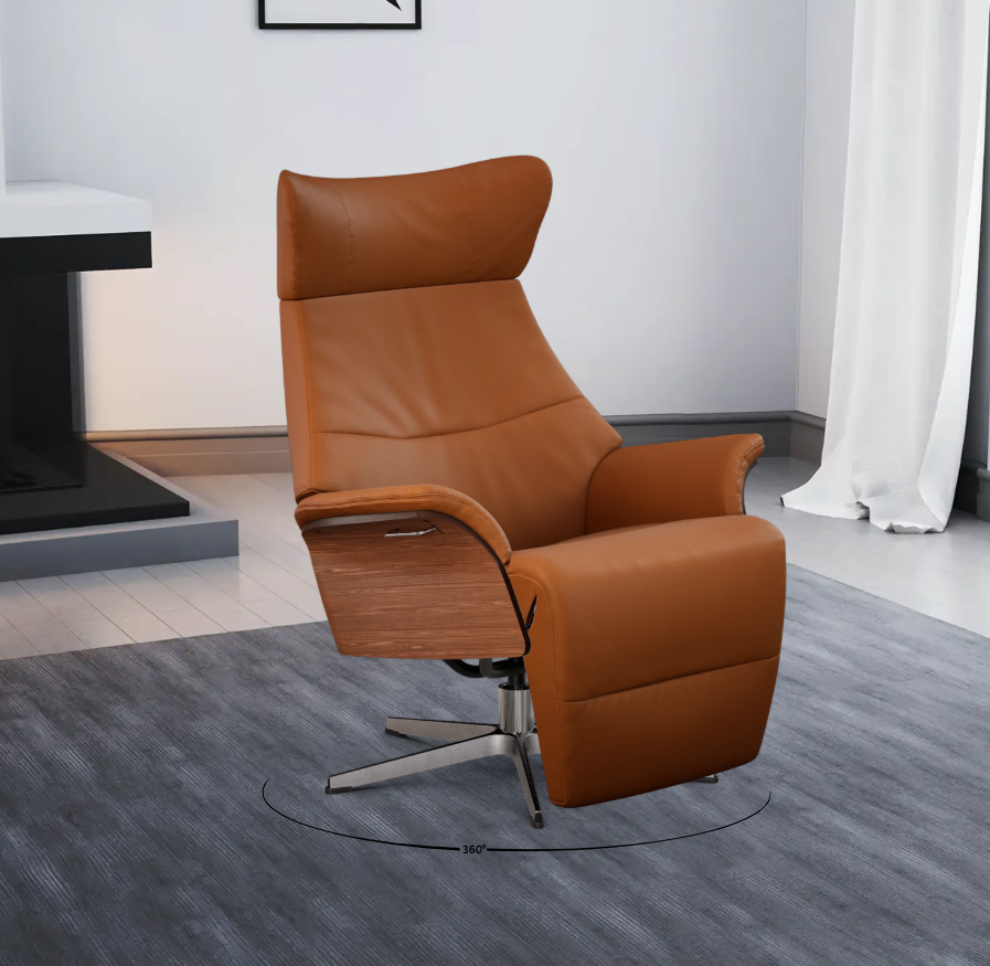 Conform Relaxsessel Air mit Fußstütze in Leder Fantasy - Cognac 65 - Relaxsessel Leder