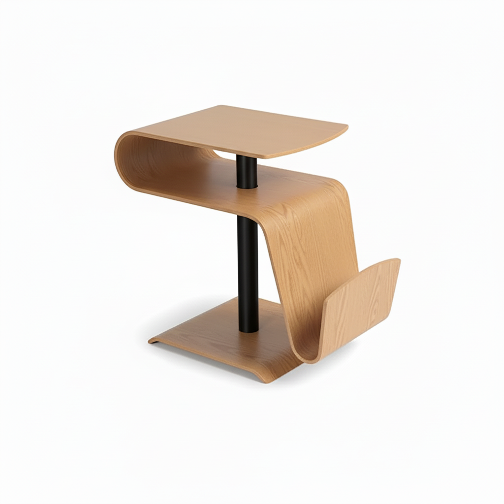 Conform Time Out Beistelltisch in Holz konfigurierbar - Eiche unbehandelt / schwarz - Beistelltisch