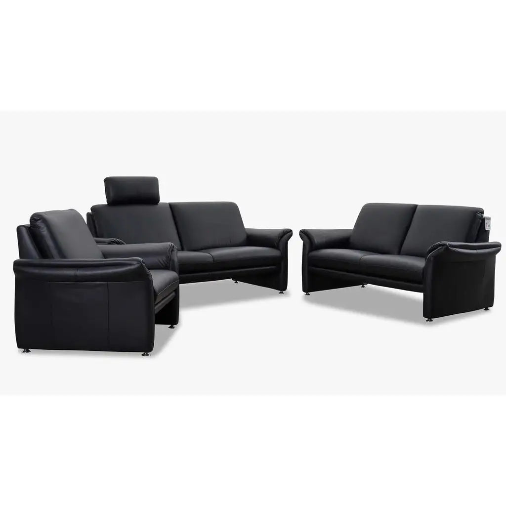 Couchgarnitur 24980 Variante LUCCA in Leder Z62 schwarz - Sitzdesign