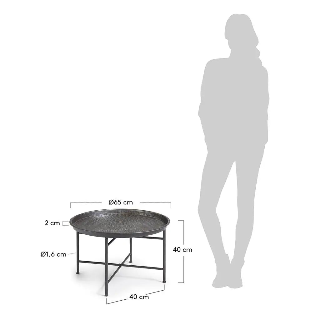 Couchtisch Dalinea aus Stahl mit Antik-Effekt Ø 65 cm - Couchtisch