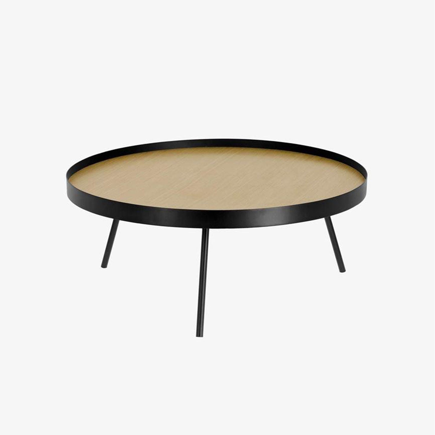 Couchtisch NENET Farbe Eiche und Stahl mit schwarzem Finish - Sitzdesign