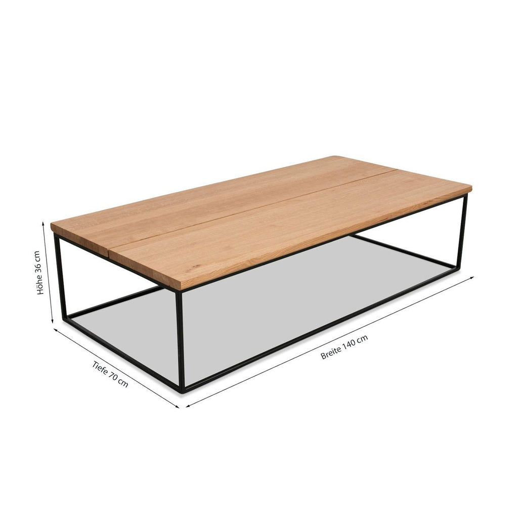 Couchtisch OZ 140 x 70cm in Wildeiche - geölt - Couchtisch