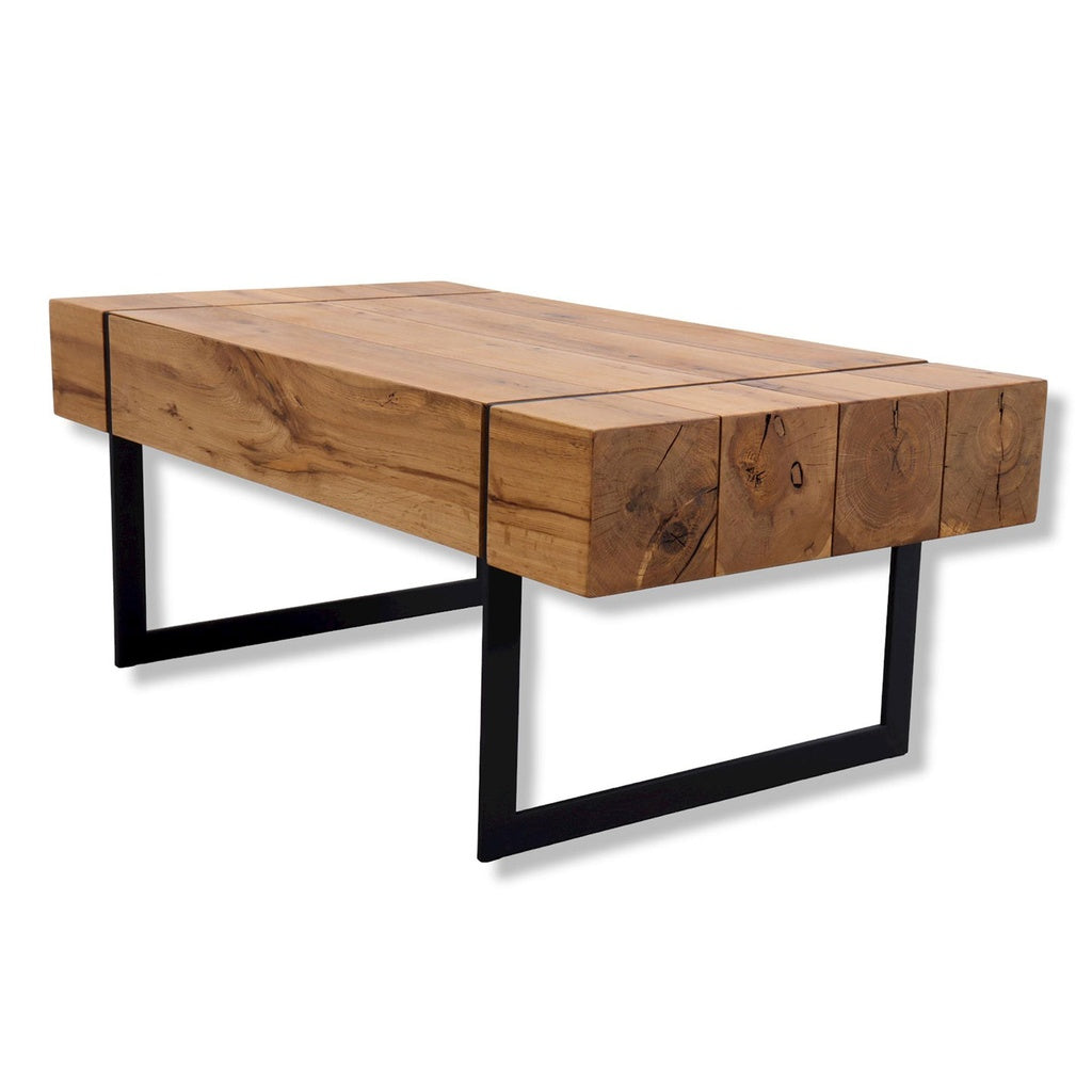 Couchtisch PAPHOS in Asteiche/Metall schwarz matt - Couchtisch