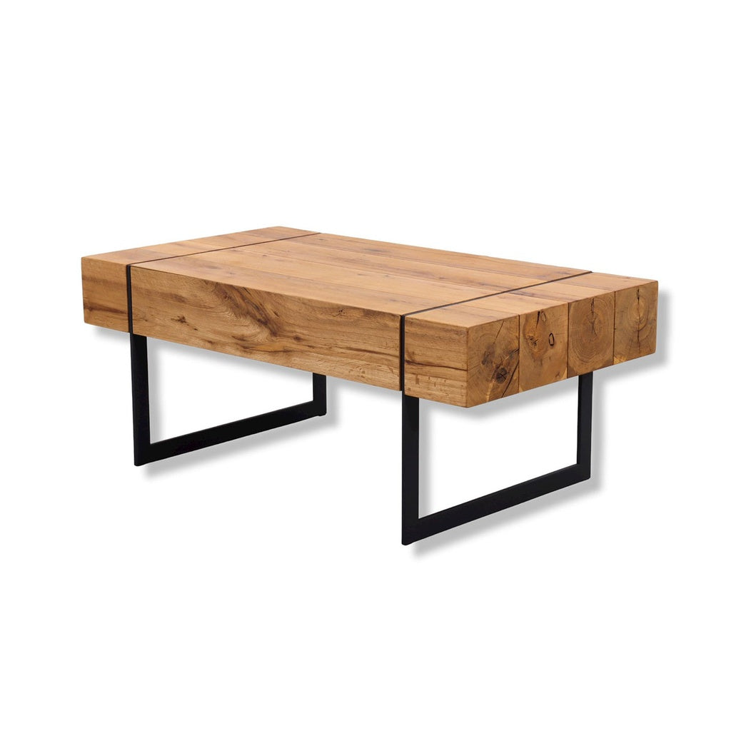 Couchtisch PAPHOS in Asteiche/Metall schwarz matt - Couchtisch