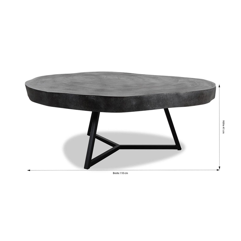 Couchtisch Rock 110 Ø Steinoptik anthrazit - Couchtisch