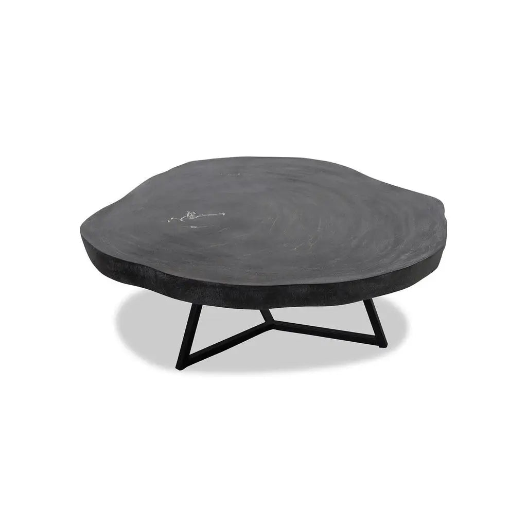 Couchtisch Rock 110 Ø Steinoptik anthrazit - Couchtisch