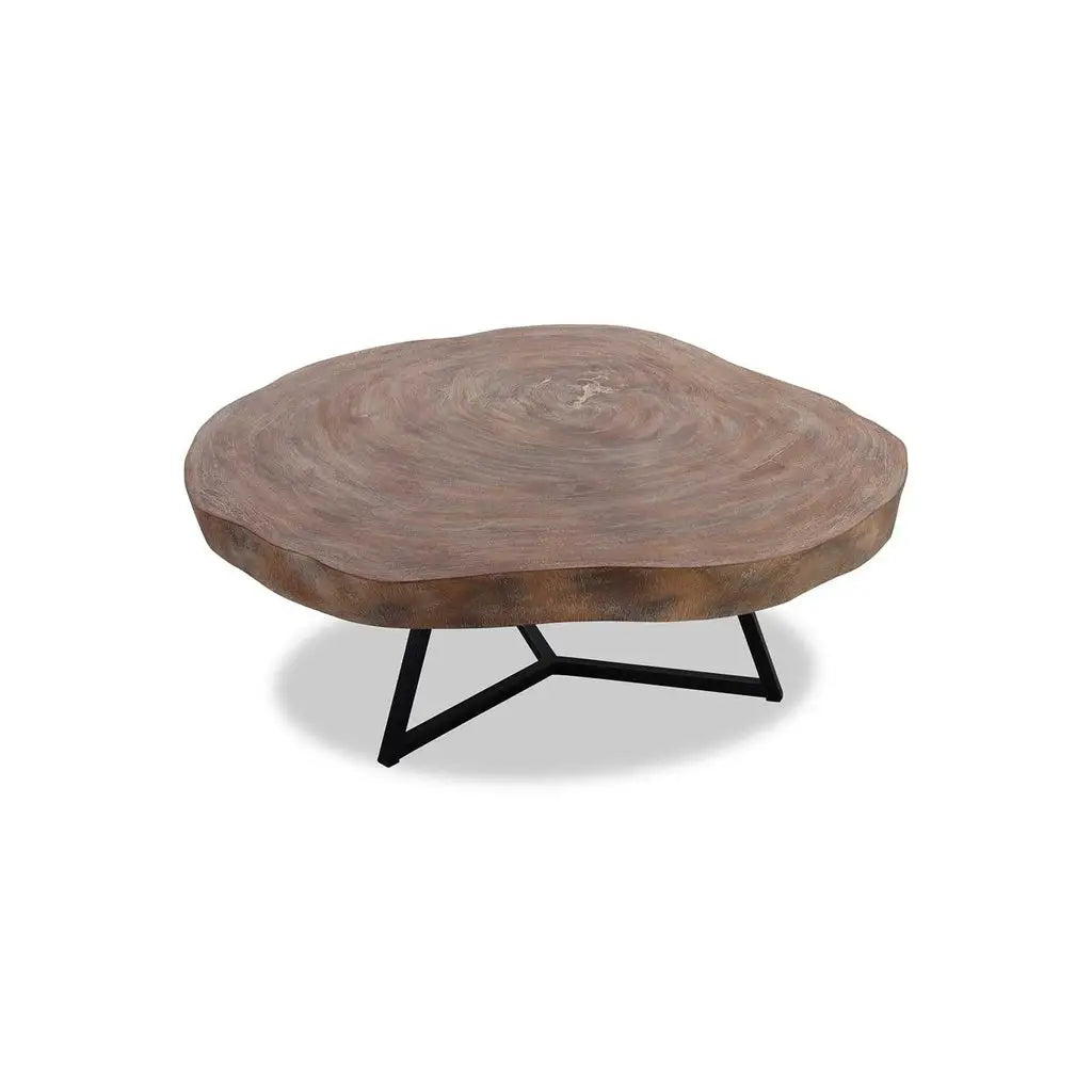 Couchtisch Rock 110 Ø Steinoptik maroon - Couchtisch