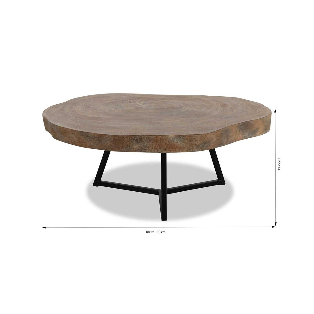 Couchtisch Rock 110 Ø Steinoptik maroon - Couchtisch