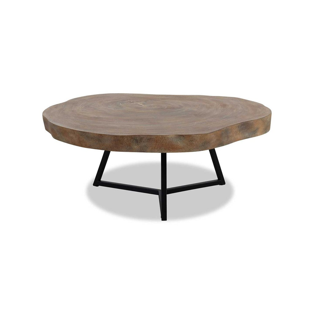 Couchtisch Rock 110 Ø Steinoptik maroon - Couchtisch