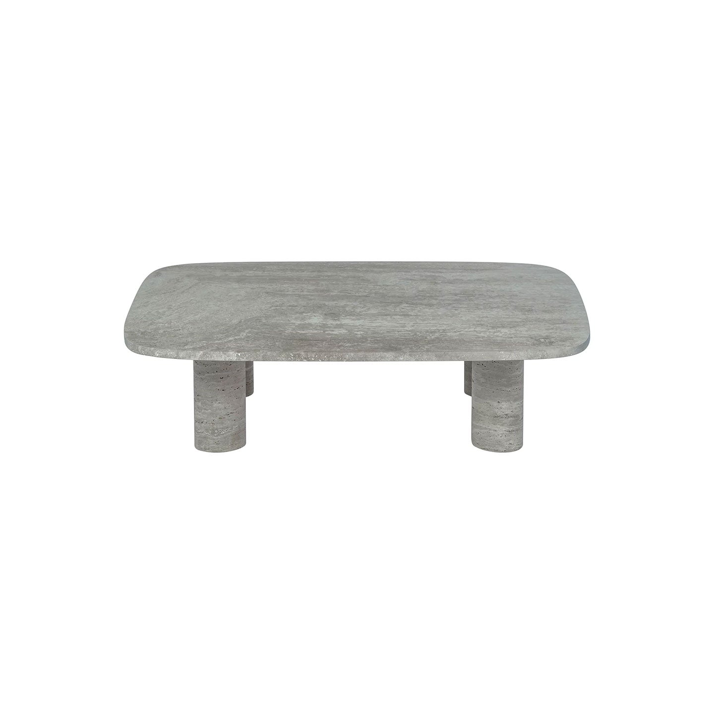 Couchtisch VOLOS in Naturstein - silver travertine / S- rechteckig - Couchtisch