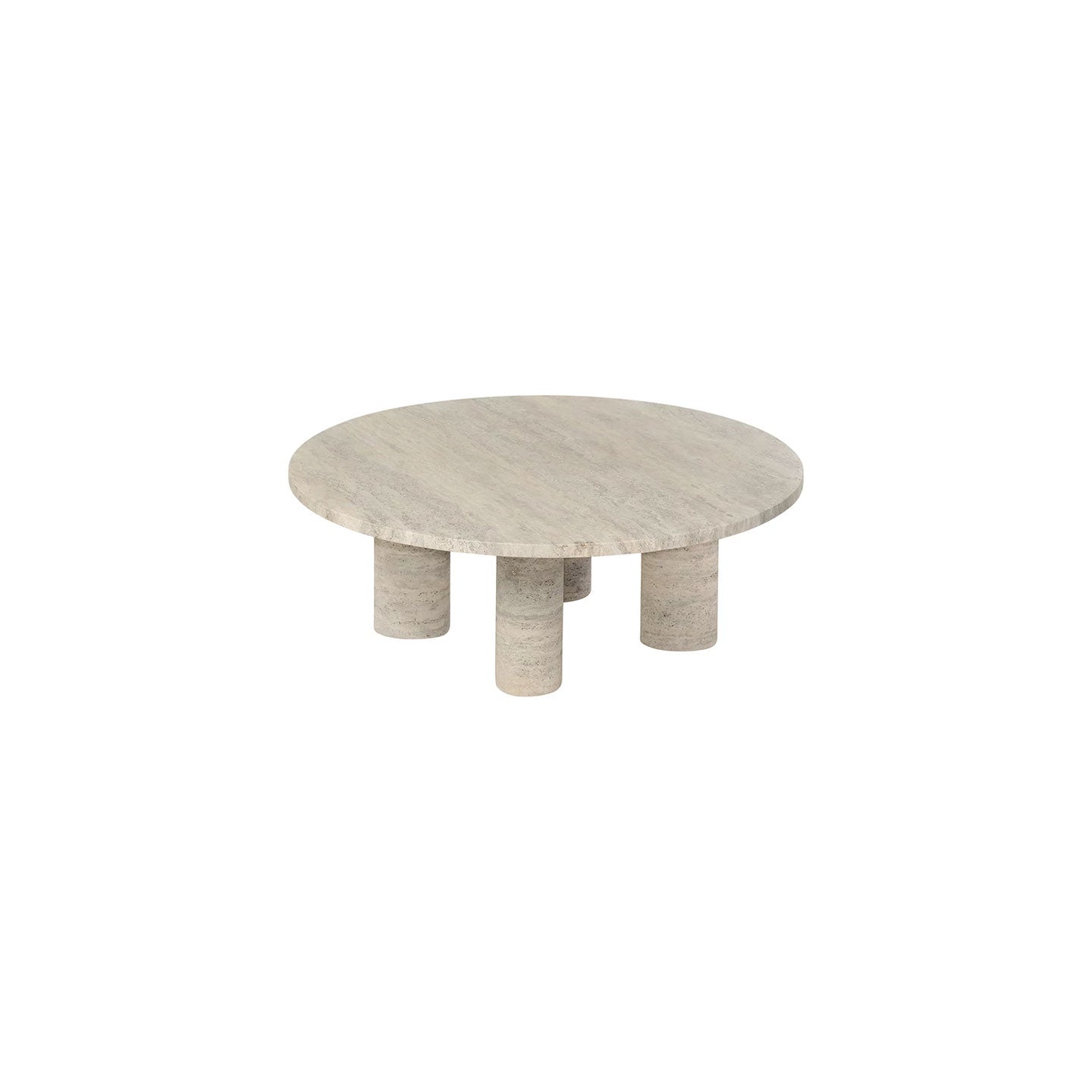 Couchtisch VOLOS in Naturstein - travertine / S - rund - Couchtisch