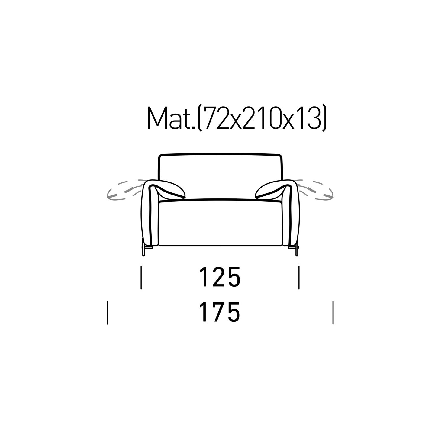 Dienne Salotti Schlafsofa Cloud in Stoff konfigurierbar - cod. 1000 - B125 x T109 x H81cm - Schlafsofa Stoff