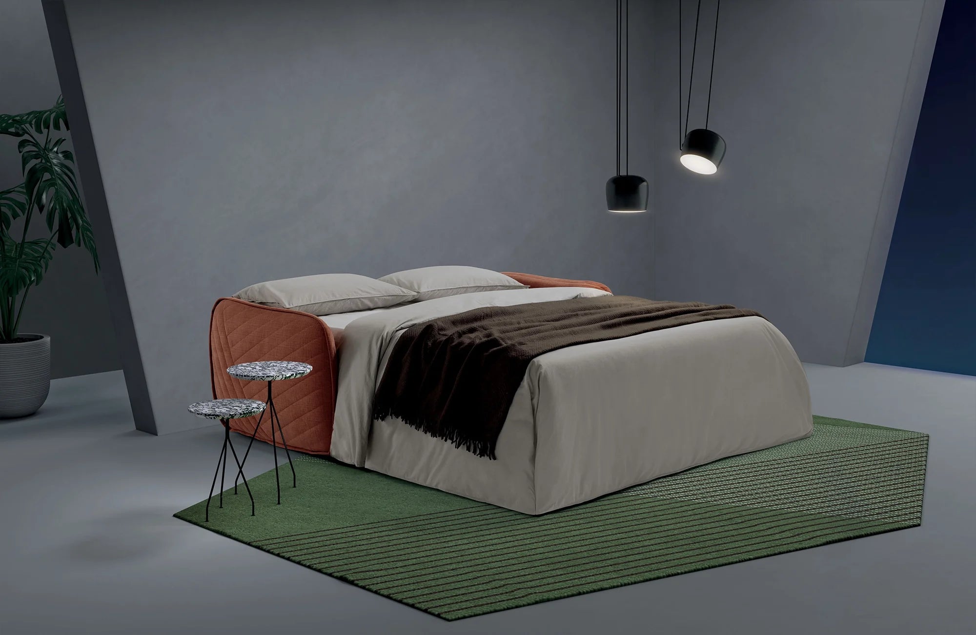 Dienne Salotti Schlafsofa Moon Plus in Stoff Schlafsofa Stoff