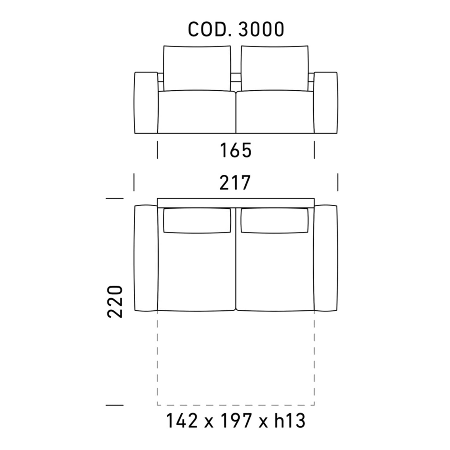 Dienne Salotti Schlafsofa MORE in Stoff cod. 2500 B197 x T113 x H93cm Schlafsofa Stoff