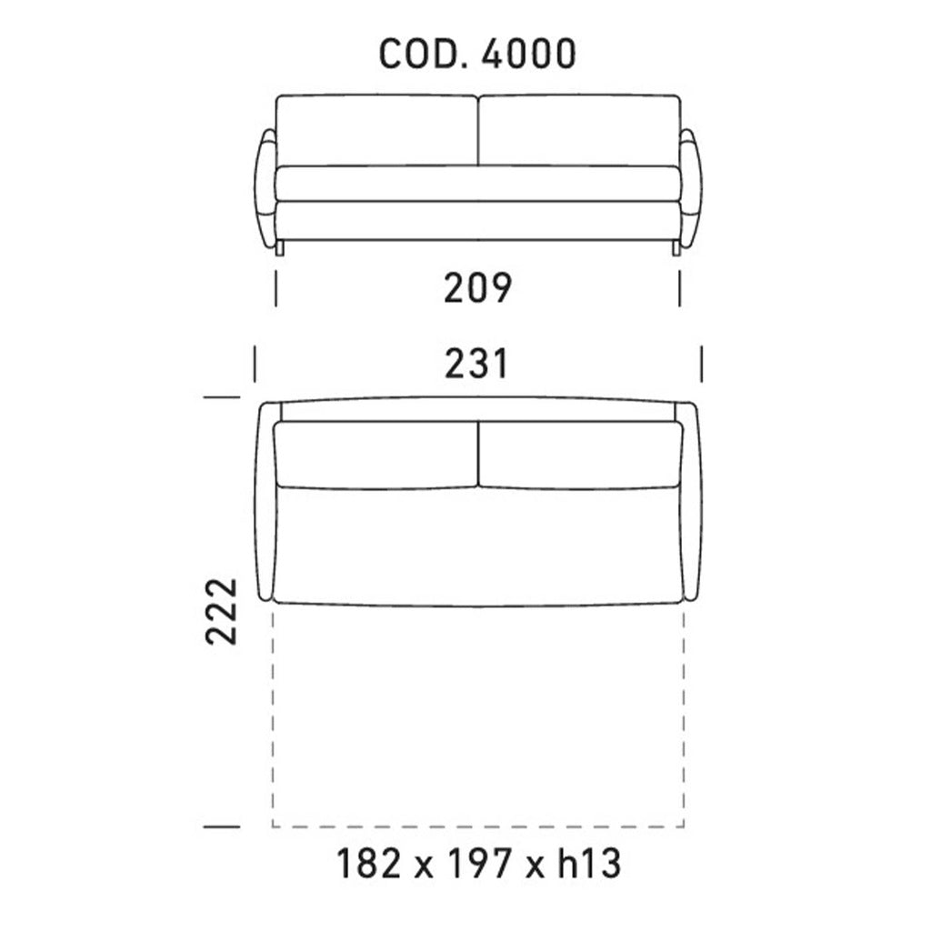 Dienne Salotti Schlafsofa TEA in Stoff cod. 4000 B213 x T108 x H83cm Schlafsofa Stoff
