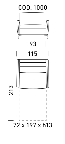 Dienne Salotti Schlafsofa Valentina in Stoff cod. 1000 B115 x T103 x H91cm Schlafsofa Stoff