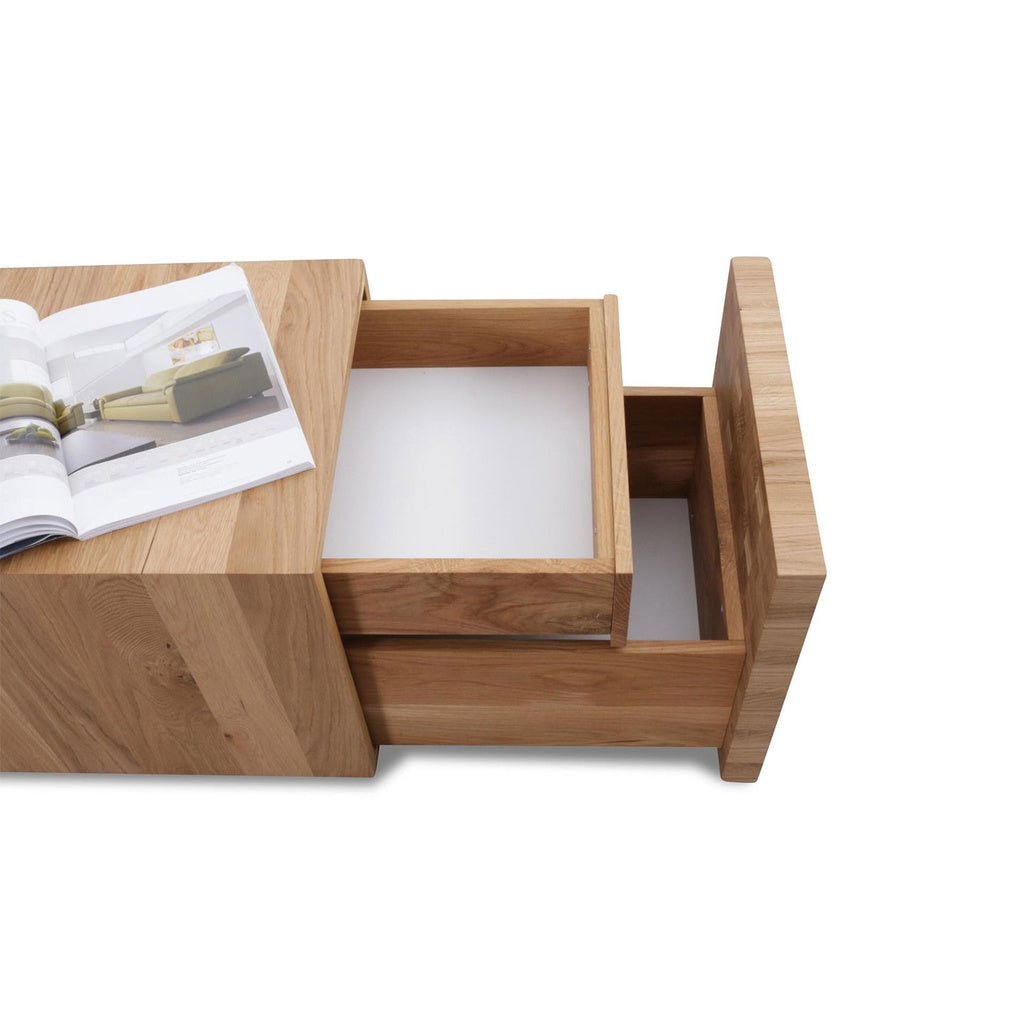 Massivholz Couchtisch Latica in Eiche natur - Couchtisch