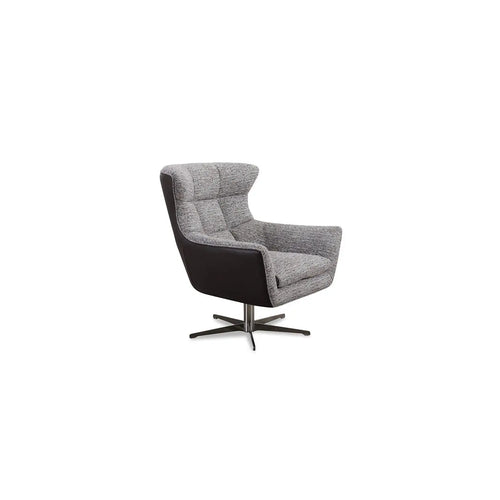 Bild 1 in Galerieansicht laden. Drehessel JACOB in Stoff Nisa rosa und Leder smooth taupe - Sessel Leder
