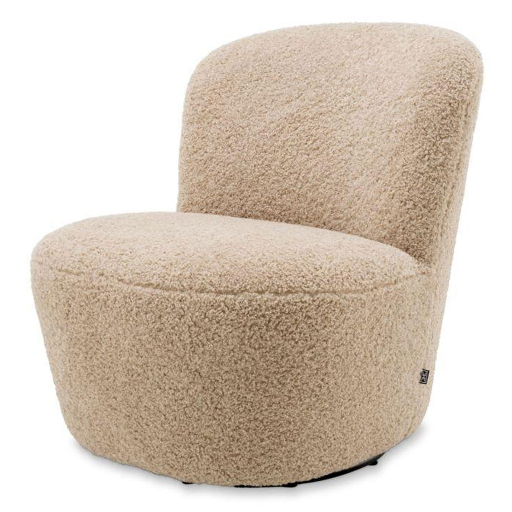 Drehsessel Doria in Teddystoff canberra sand - Sessel Stoff