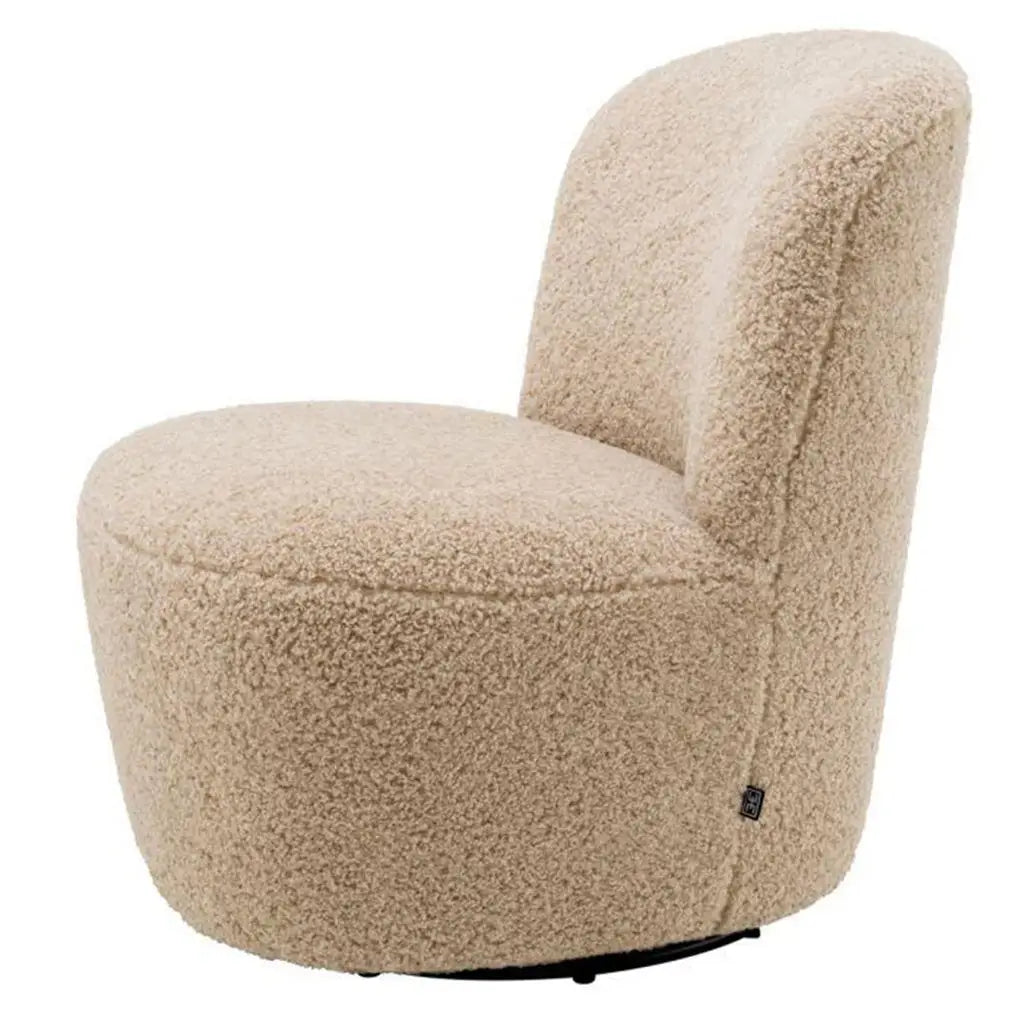 Drehsessel Doria in Teddystoff canberra sand - Sessel Stoff
