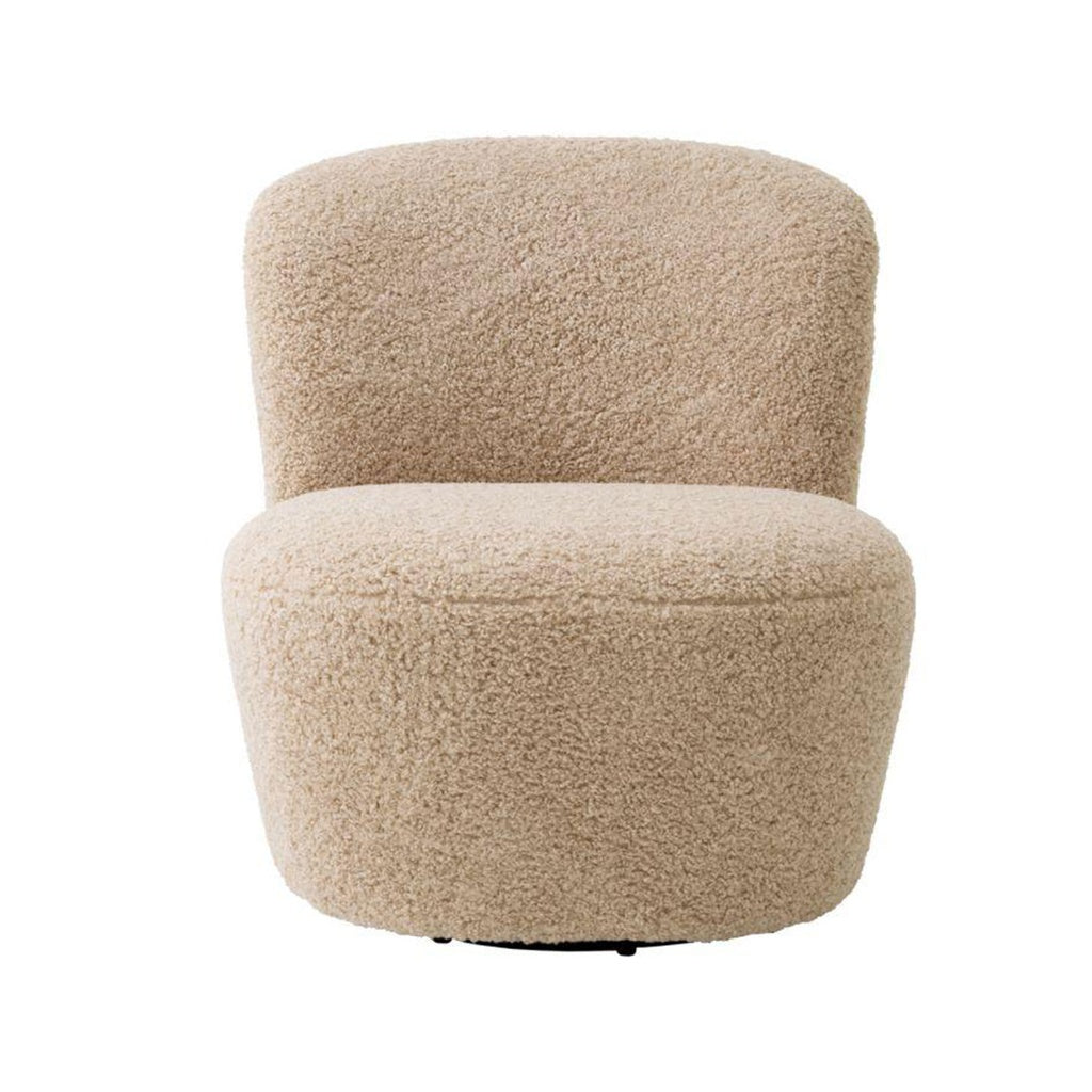 Drehsessel Doria in Teddystoff canberra sand - Sessel Stoff