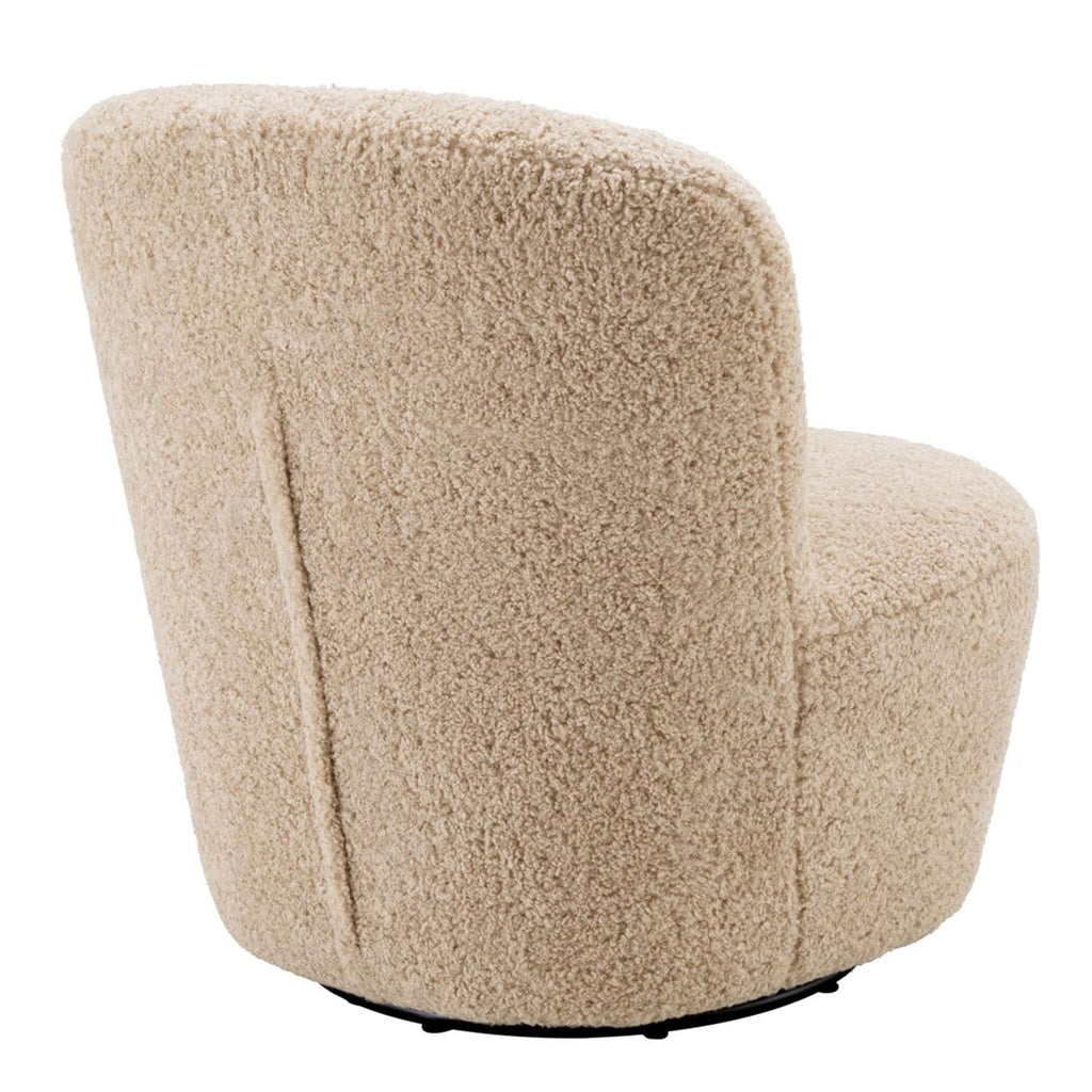 Drehsessel Doria in Teddystoff canberra sand - Sessel Stoff
