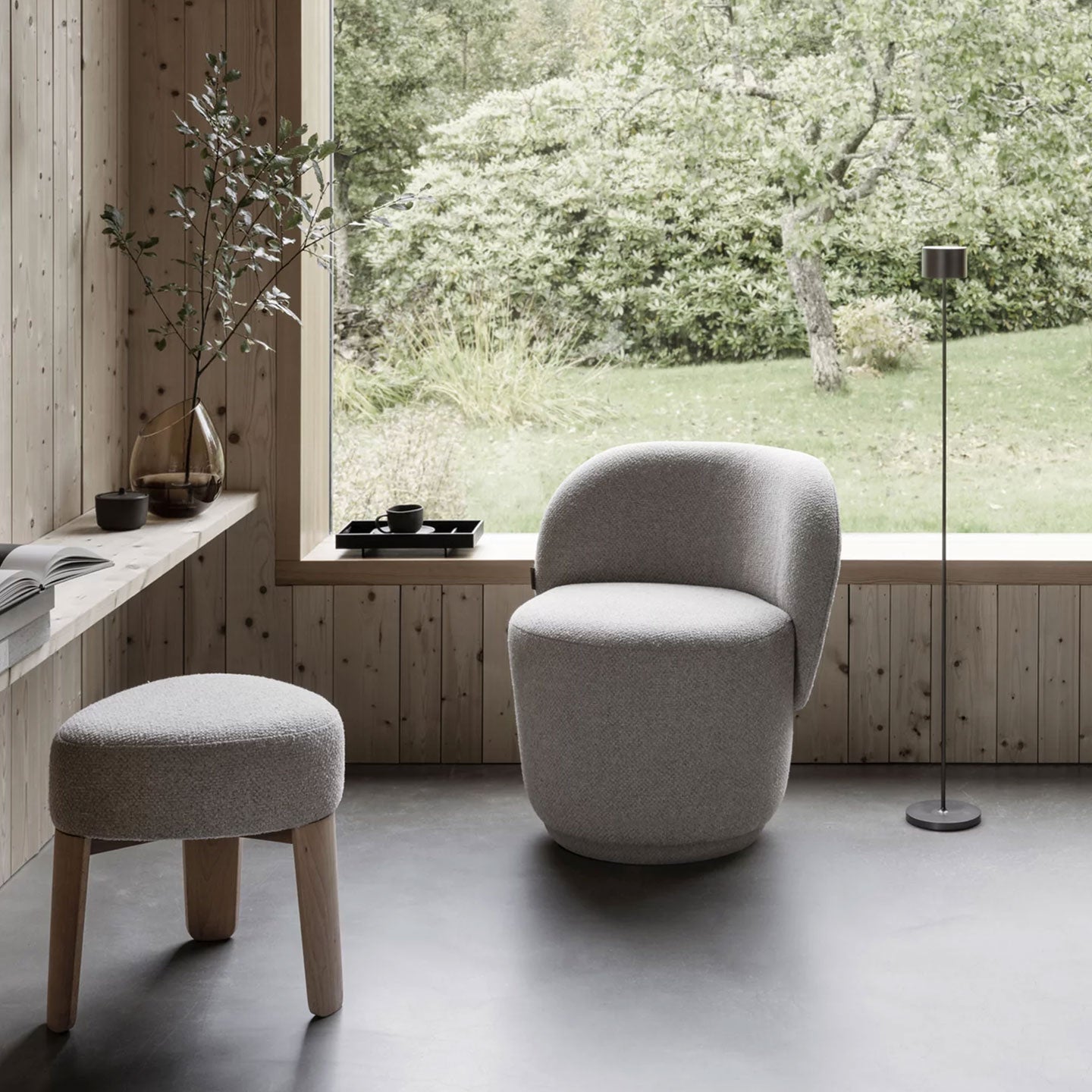 Drehsessel KUON in Stoff Boucla - Sessel Stoff