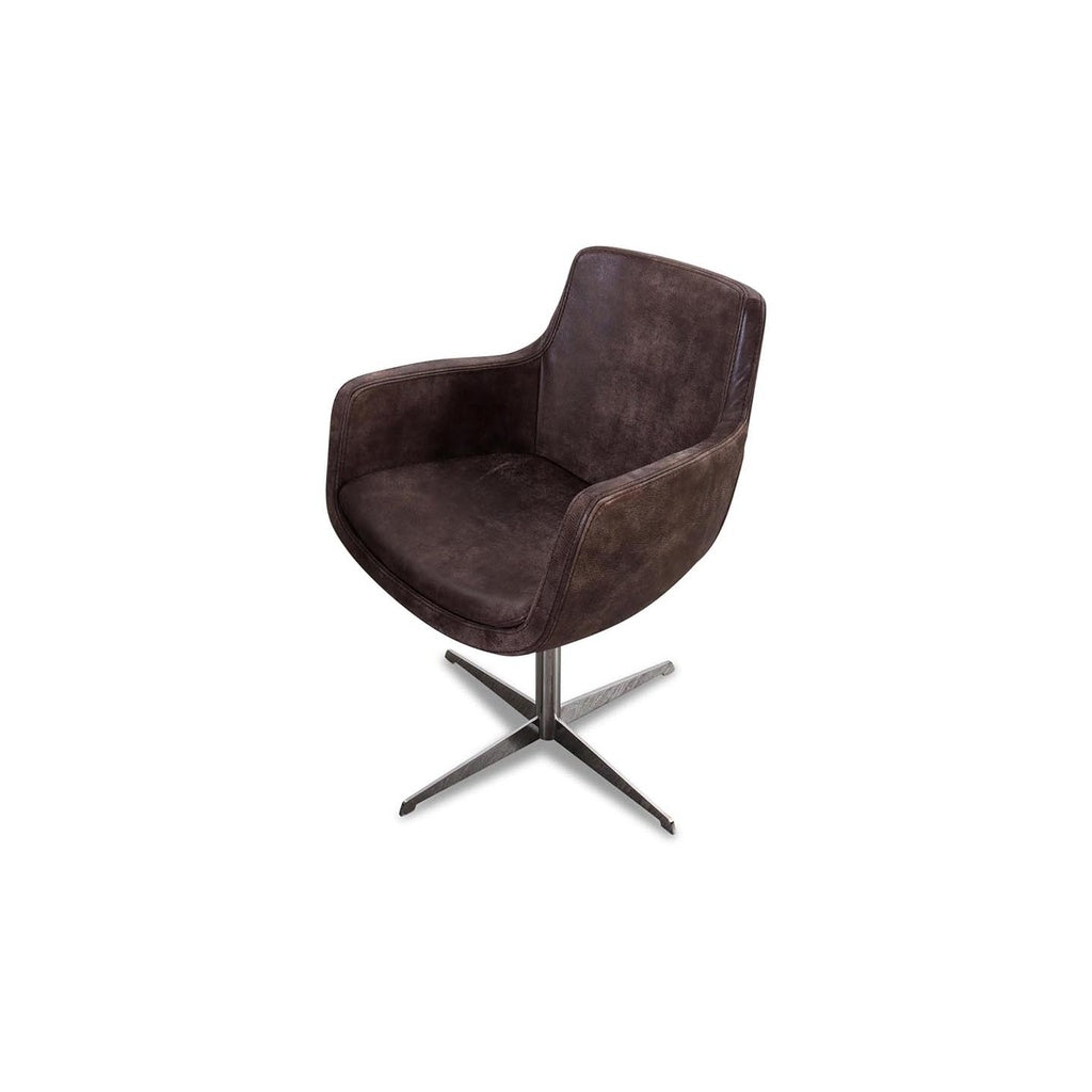 Drehstuhl ANNABEL 2er Set in Leder Africa tanganica - Stuhl Leder