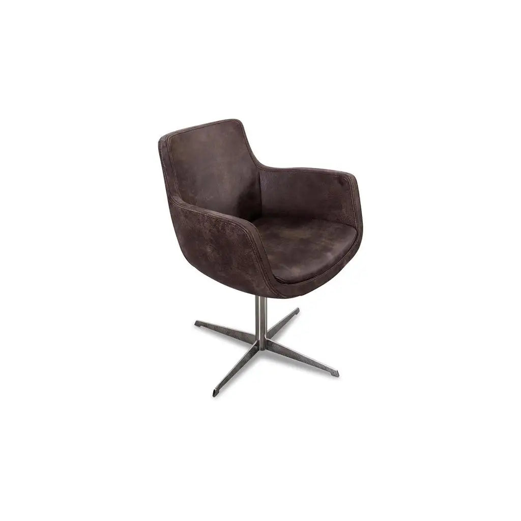 Drehstuhl ANNABEL 2er Set in Leder Africa tanganica - Stuhl Leder