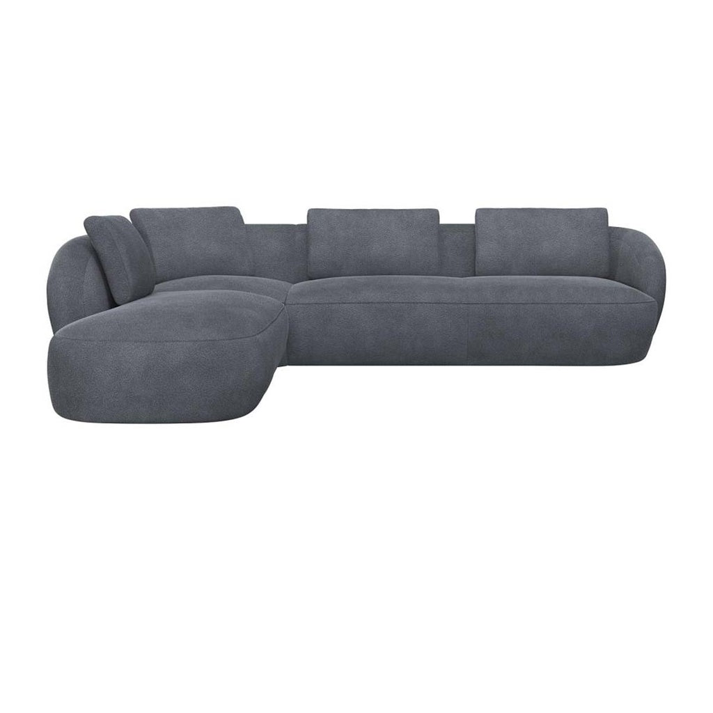 Ecksofa 0091 Torino in Stoff Bormio - 1220 soft grey / Ecksofa links - Ecksofa Stoff